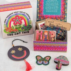 NEW boho “you got this” keepsake box w/6 items
